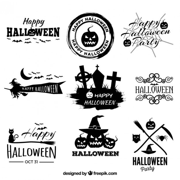 Vector insignias negras de halloween