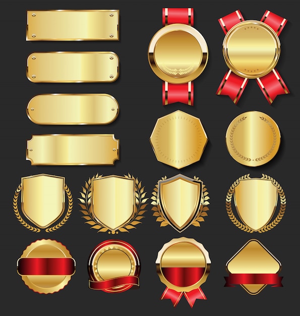 Insignias de oro premium de lujo