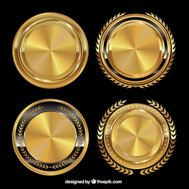 Vector insignias de oro