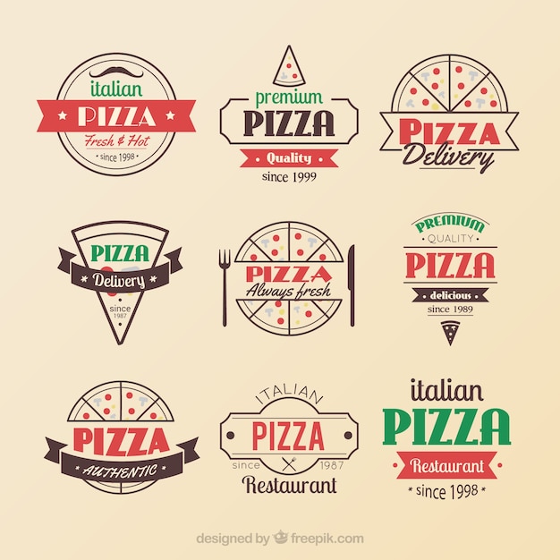 Vector insignias pizza