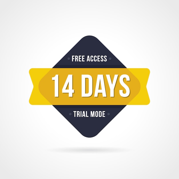 Insignias de prueba gratis. Acceso de 14 días. pegatinas de banner