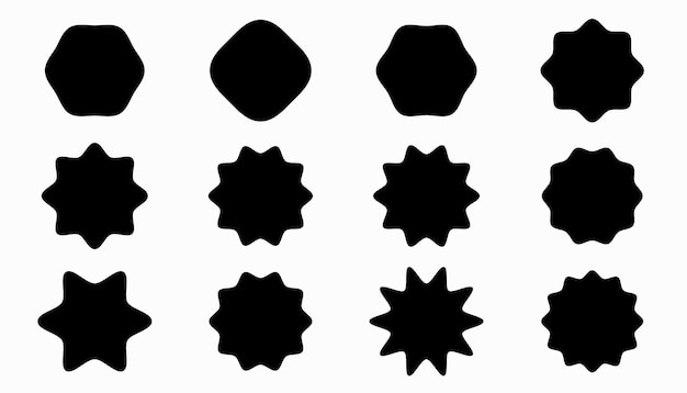 insignias de siluetas de forma abstracta geométrica negra