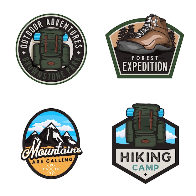 Insignias de viaje, expedición a las montañas