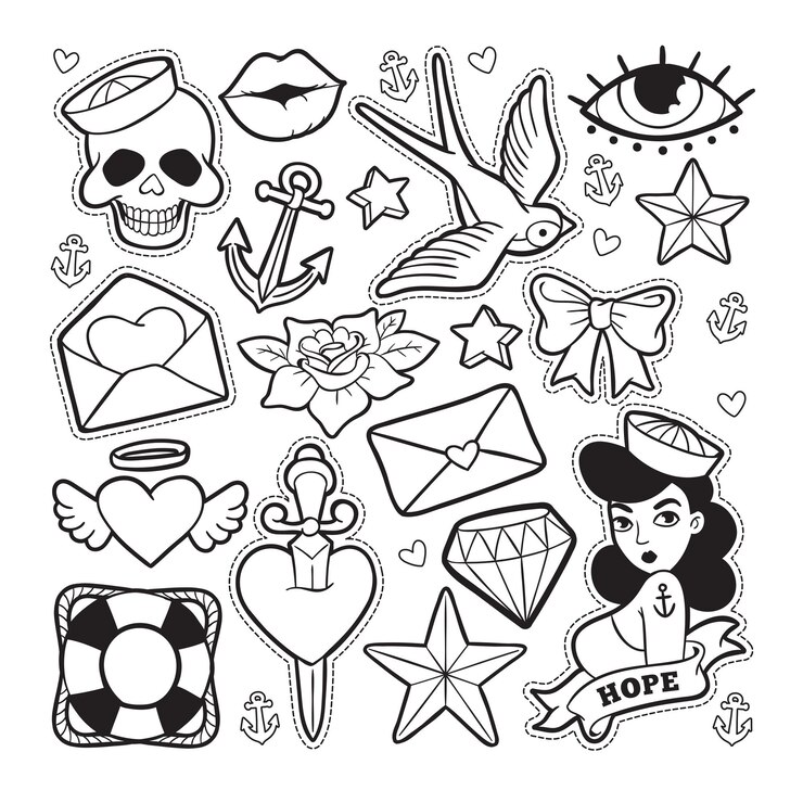 Vector las insignias de la vieja escuela