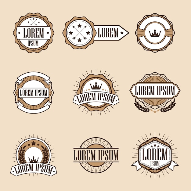 Vector insignias vintage retro o conjunto de logotipos