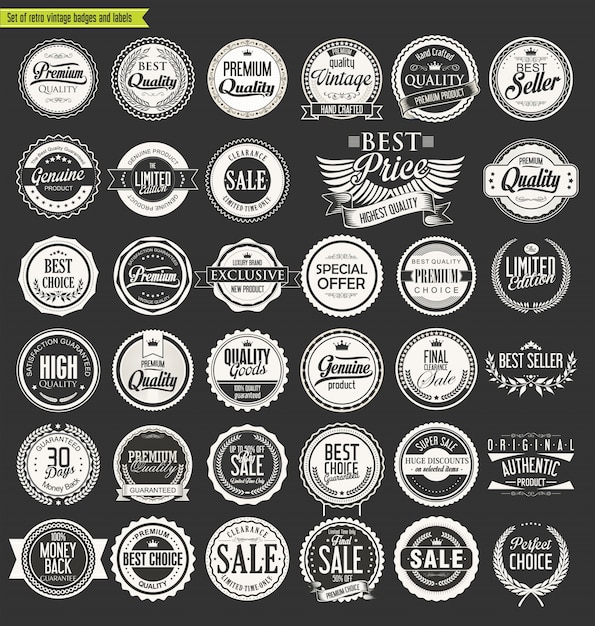 Vector insignias vintage retro