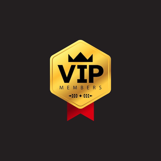 Insignias vip doradas icono de negocios elegante de lujo vector premium