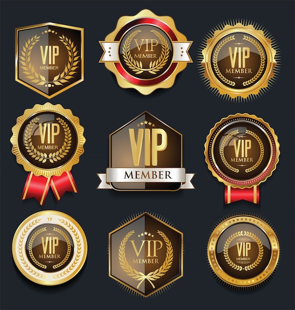 Insignias vip doradas