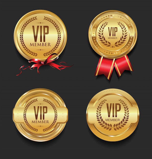 Insignias vip doradas