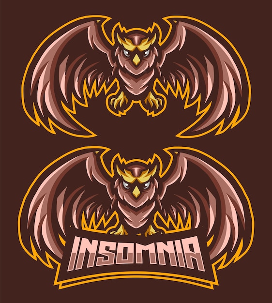 Vector insomnio con el logo de la mascota owl