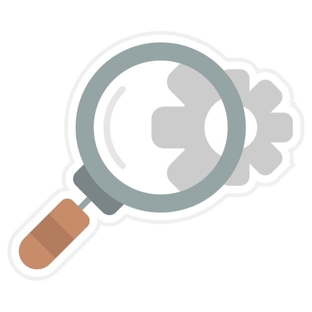 Inspección de la ilustración plana