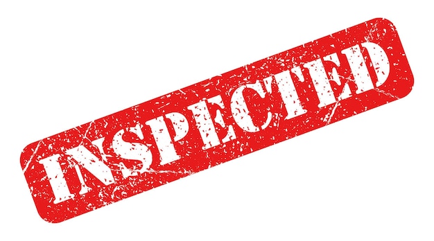 Inspeccionado con sello rojo grunge aislado