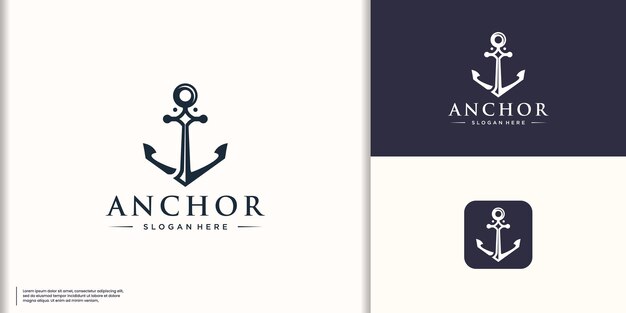 inspiración anclaje plantilla de diseño de logotipo vector vintage retro ilustración de símbolo de anclaje