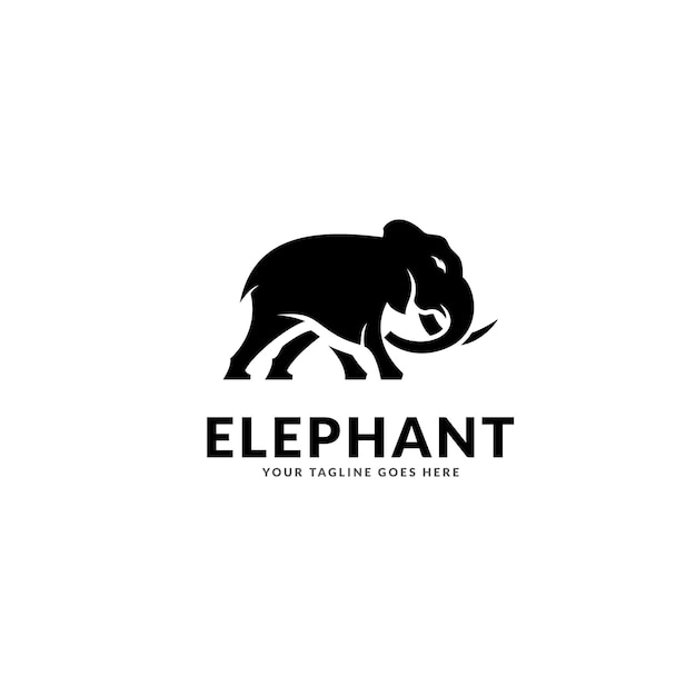 inspiración de diseño de estilo de logotipo de elefante.