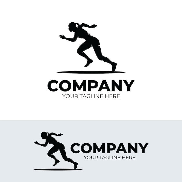 Inspiración en el diseño del logo de mujer corriendo