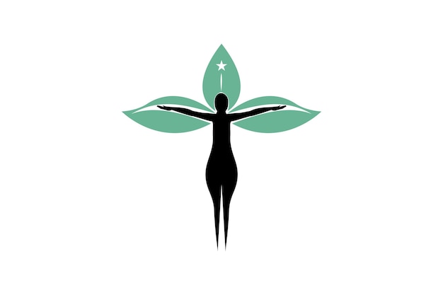 Inspiración en el diseño del logo de Mujer Mariposa con Hojas