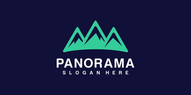 Vector inspiración para el diseño del logo de panorama mountain.