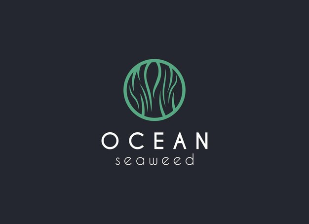 Inspiración en el diseño del logotipo de algas marinas moderno y minimalista.
