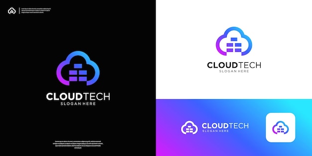 Inspiración para el diseño del logotipo de almacenamiento de base de datos en la nube