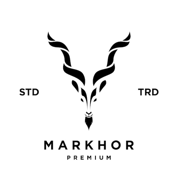Inspiración para el diseño del logotipo del animal de la cabeza de Markhor