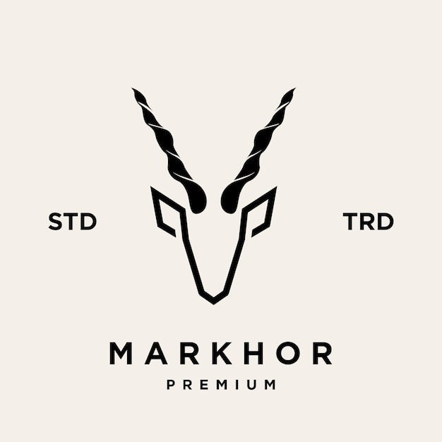 Inspiración para el diseño del logotipo del animal de la cabeza de Markhor