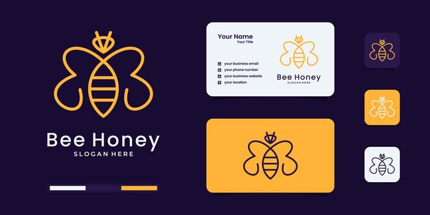 Inspiración para el diseño del logotipo de animales de abeja de miel.