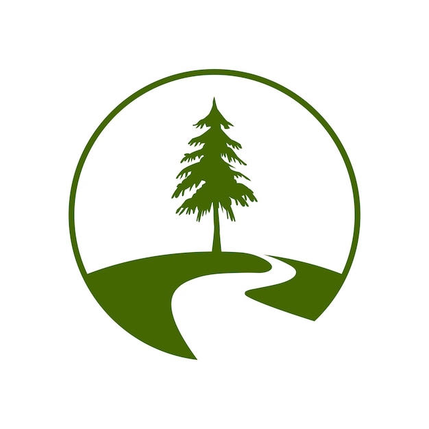 Inspiración en el diseño del logotipo del árbol de pino