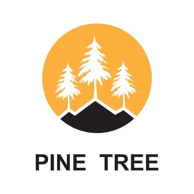 Inspiración en el diseño del logotipo del árbol de pino