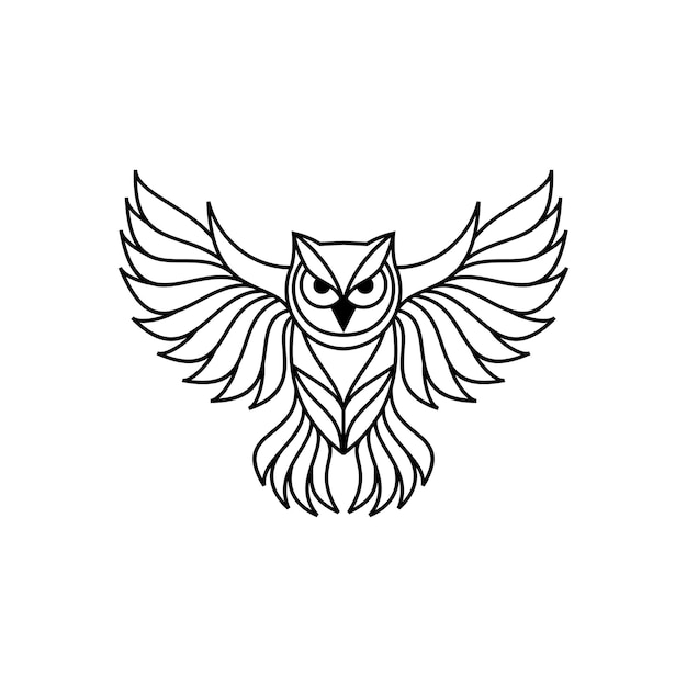 Inspiración en el diseño del logotipo de arte de línea de búho