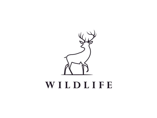 Inspiración en el diseño del logotipo Beauty Elegant Deer Stag Buck Reindeer Elk Usable for Business.
