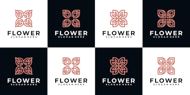 Inspiración para el diseño del logotipo de belleza de flores para el cuidado de la piel del spa y el producto