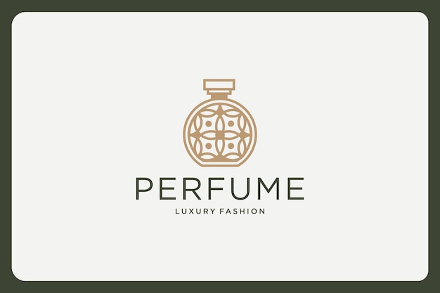 Inspiración en el diseño del logotipo de la botella de perfume de lujo