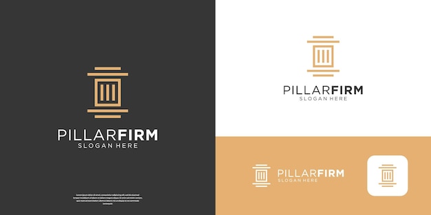 Inspiración para el diseño del logotipo del bufete de abogados de pilares minimalistas