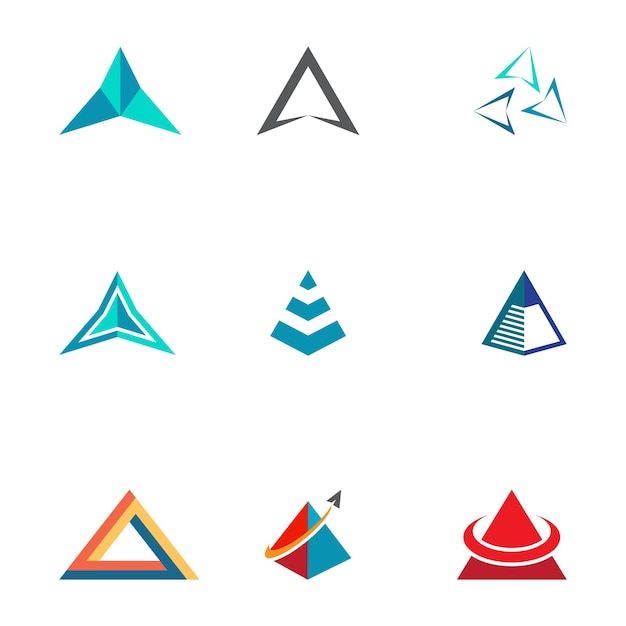 Inspiración para el diseño del logotipo de la cadena triangular futurista