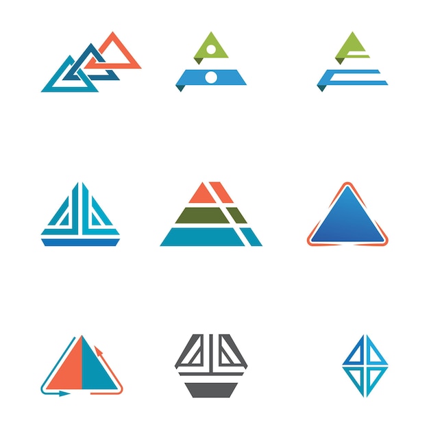 Inspiración para el diseño del logotipo de la cadena triangular futurista