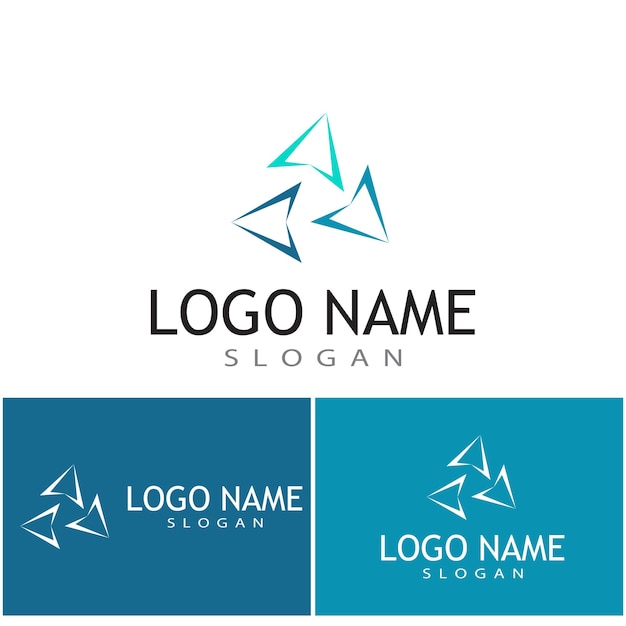 Inspiración para el diseño del logotipo de la cadena triangular futurista