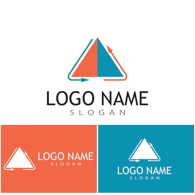 Inspiración en el diseño del logotipo de la cadena triangular futurista