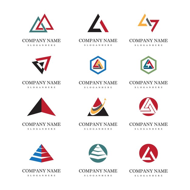 Inspiración para el diseño del logotipo de la cadena triangular futurista