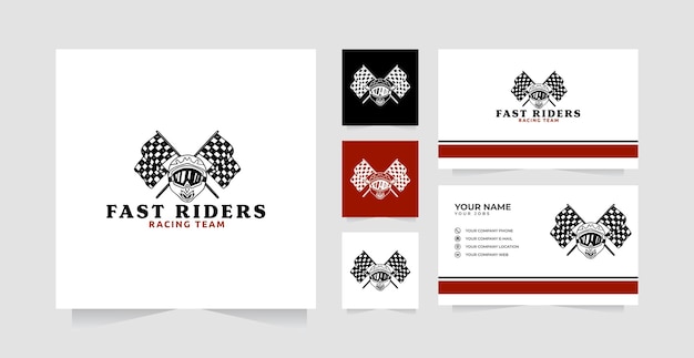 Inspiración en el diseño del logotipo de carreras de motos y tarjeta de visita