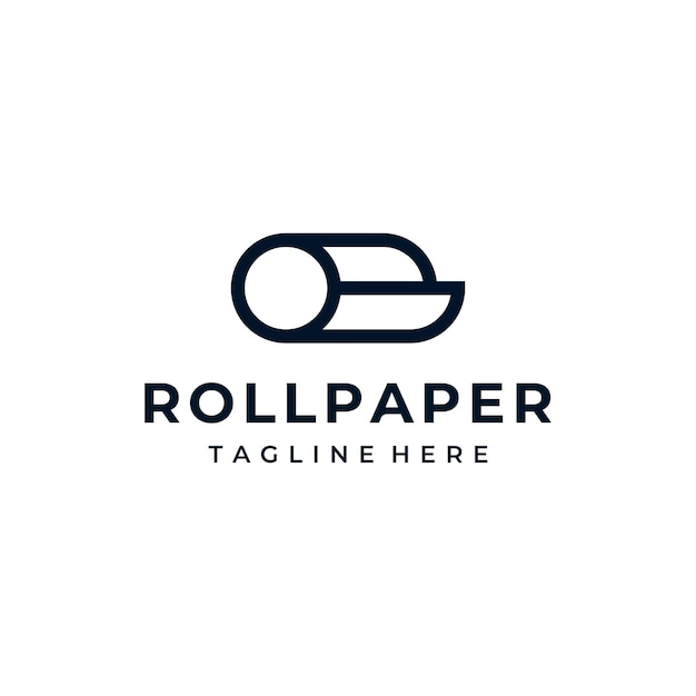 Inspiración en el diseño del logotipo del carrete de tejido de la página del rollo de papel