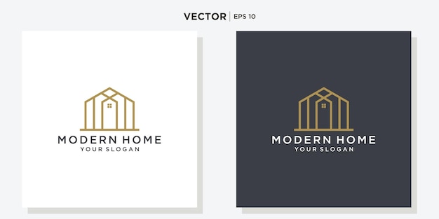 Inspiración para el diseño del logotipo de la casa moderna, ilustración vectorial