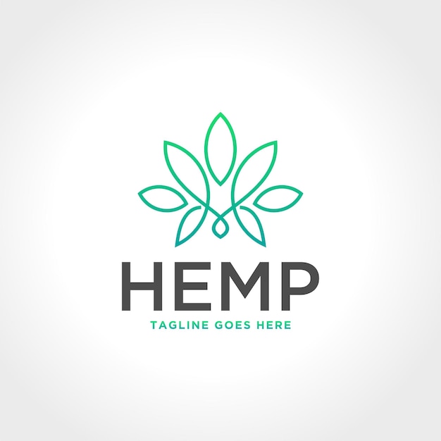 Inspiración en el diseño del logotipo de CBD de hoja de marihuana Cannabis Pot Hemp