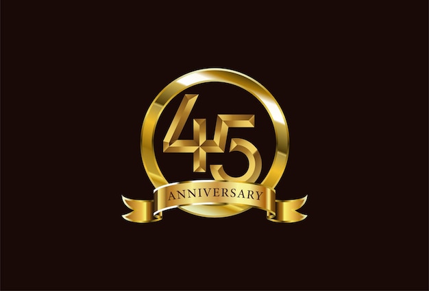 Inspiración en el diseño del logotipo de la celebración del aniversario de oro de 45 años