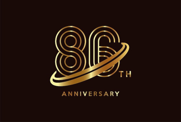 Inspiración en el diseño del logotipo de la celebración del aniversario de oro de 86 años