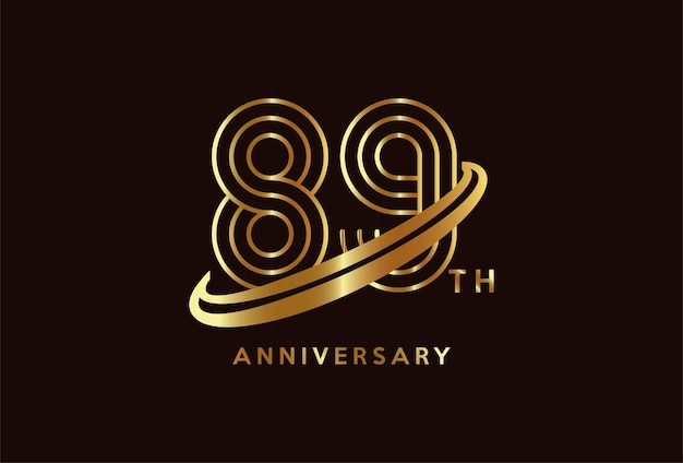 Inspiración en el diseño del logotipo de la celebración del aniversario de oro de 89 años