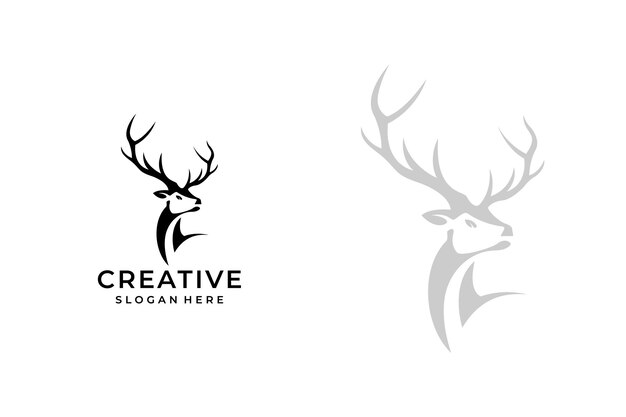 Vector inspiración para el diseño del logotipo del ciervo