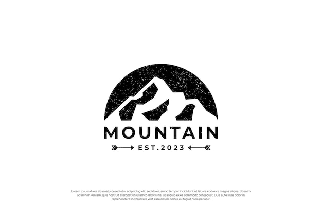 Inspiración en el diseño del logotipo de combinación de luna de montaña