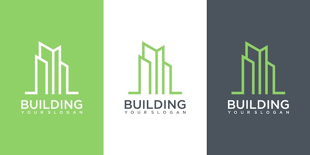 Inspiración para el diseño del logotipo de construcción de edificios. diseño de logo