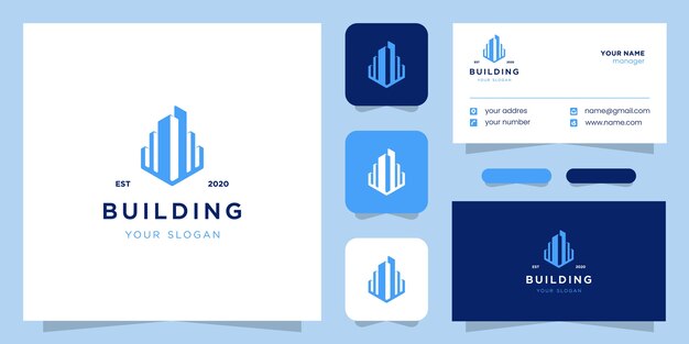 Inspiración para el diseño del logotipo de construcción de edificios