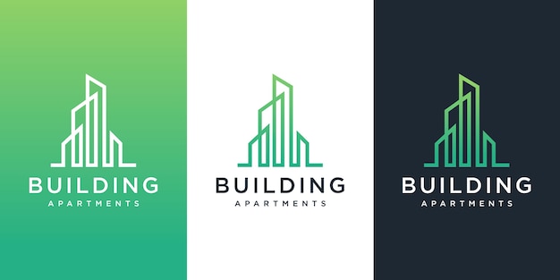 Inspiración para el diseño del logotipo de construcción de edificios.